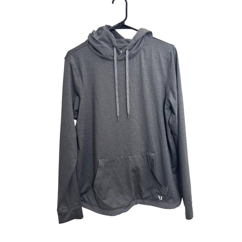 Vuori Men's Charcoal Heather Grey Performance Hoodie Sweatshirt Medium